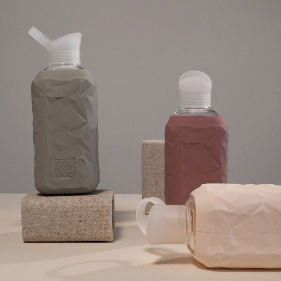 Trinkflasche im "Crushed Design" aus Glas - London