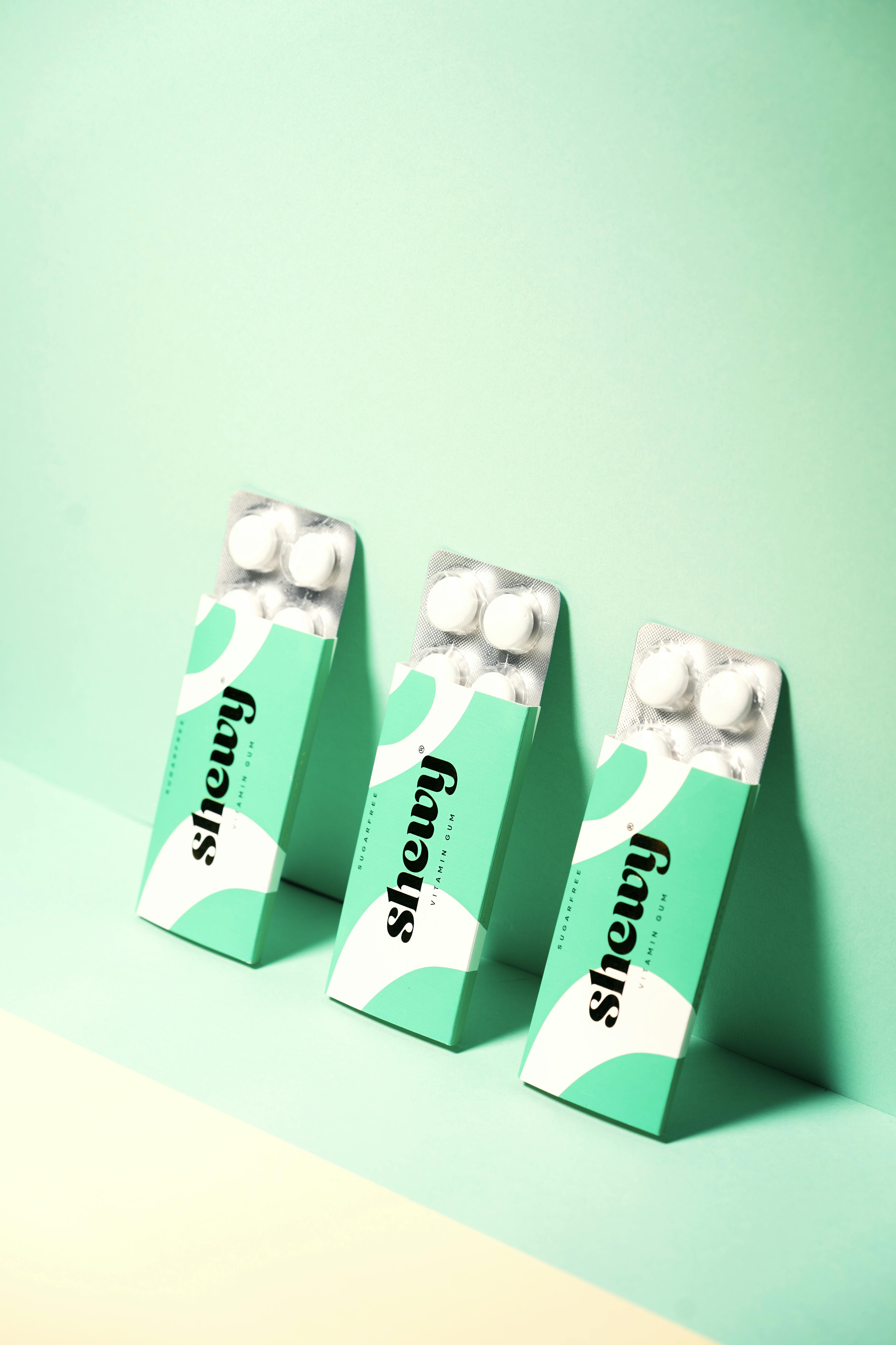 Shewy Vitamin Gum Fitness, Cool mint
