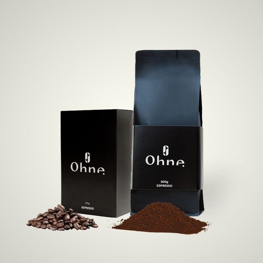 mexikanischer espresso entkoffeiniert schwarze packung bohnen pulver