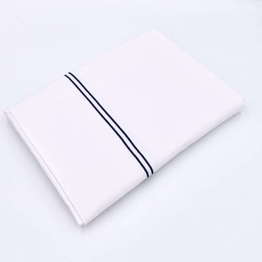 Bettwäsche-Set aus Baumwollperkal in Weiß / Blau weißer Hintergrund