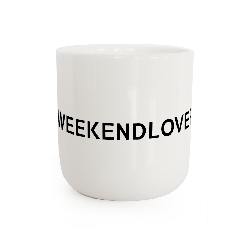 weekendlover freisteller plty font black bold cup mug