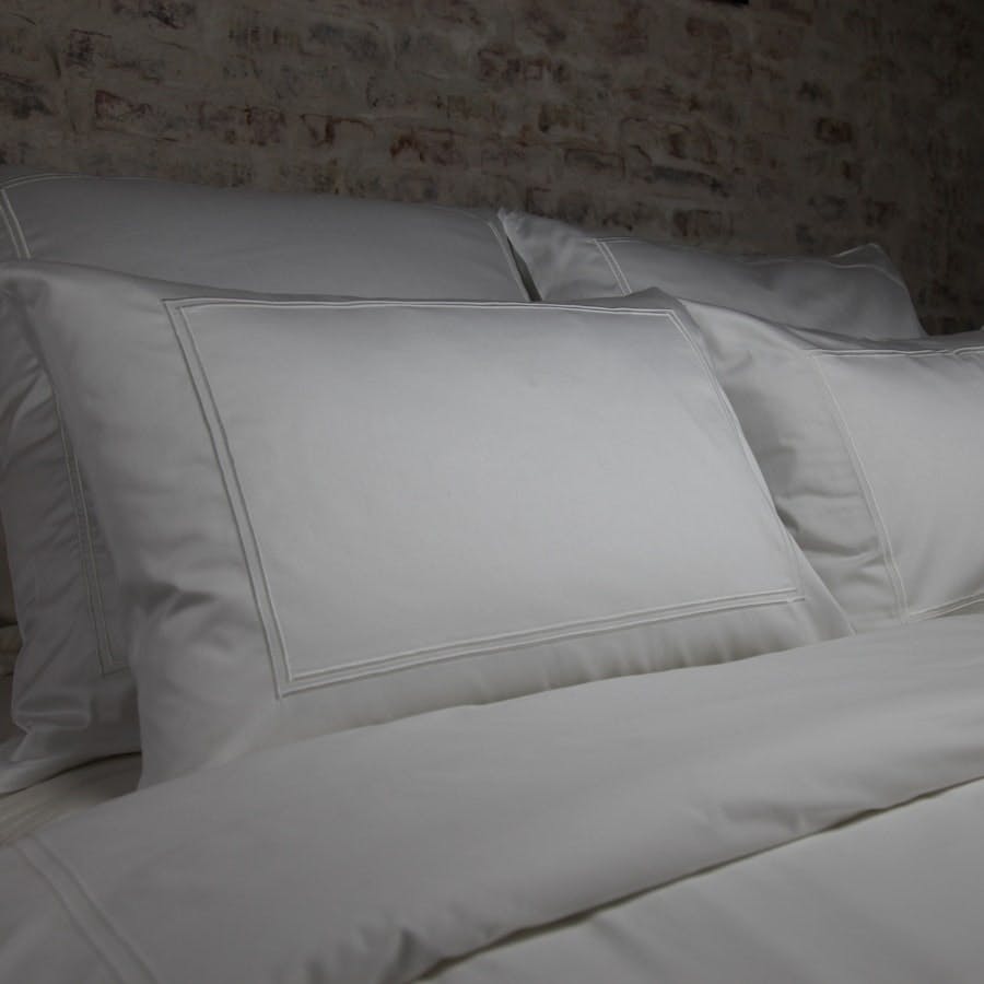 Bettwäsche-Set aus Baumwollperkal in Weiß / Weiß - 80 x 80 cm und 135 x 200 cm 