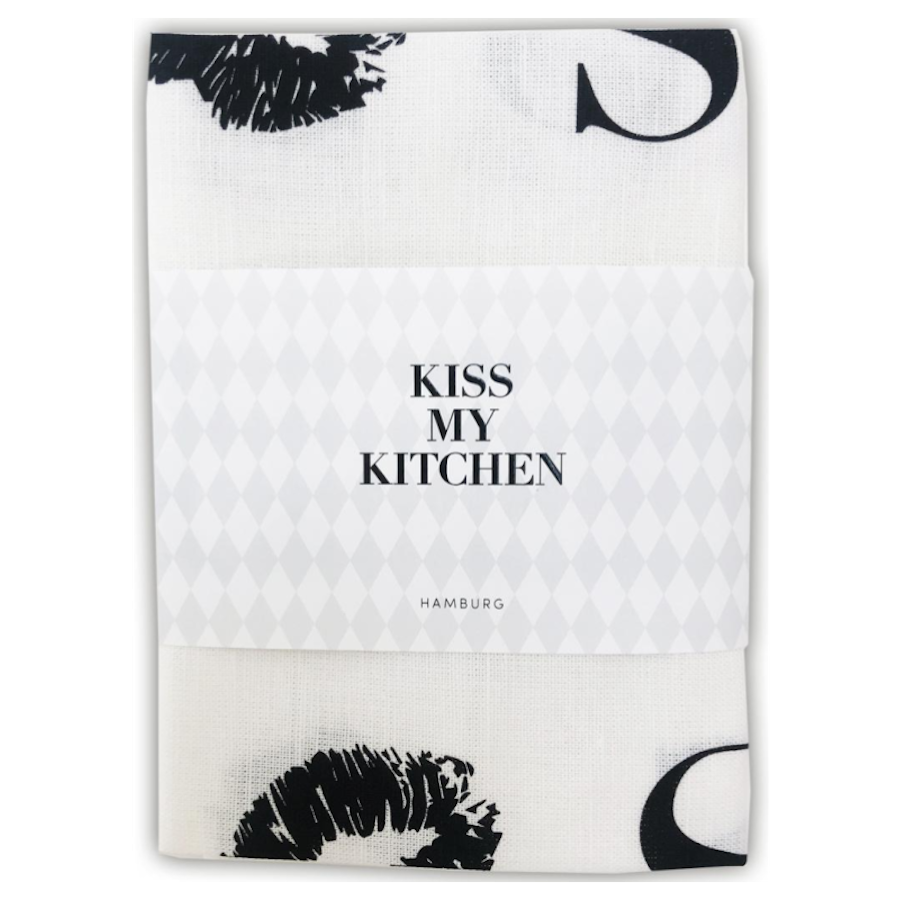 Kiss my kitchen Merry KISSmas 1 white black vorne
