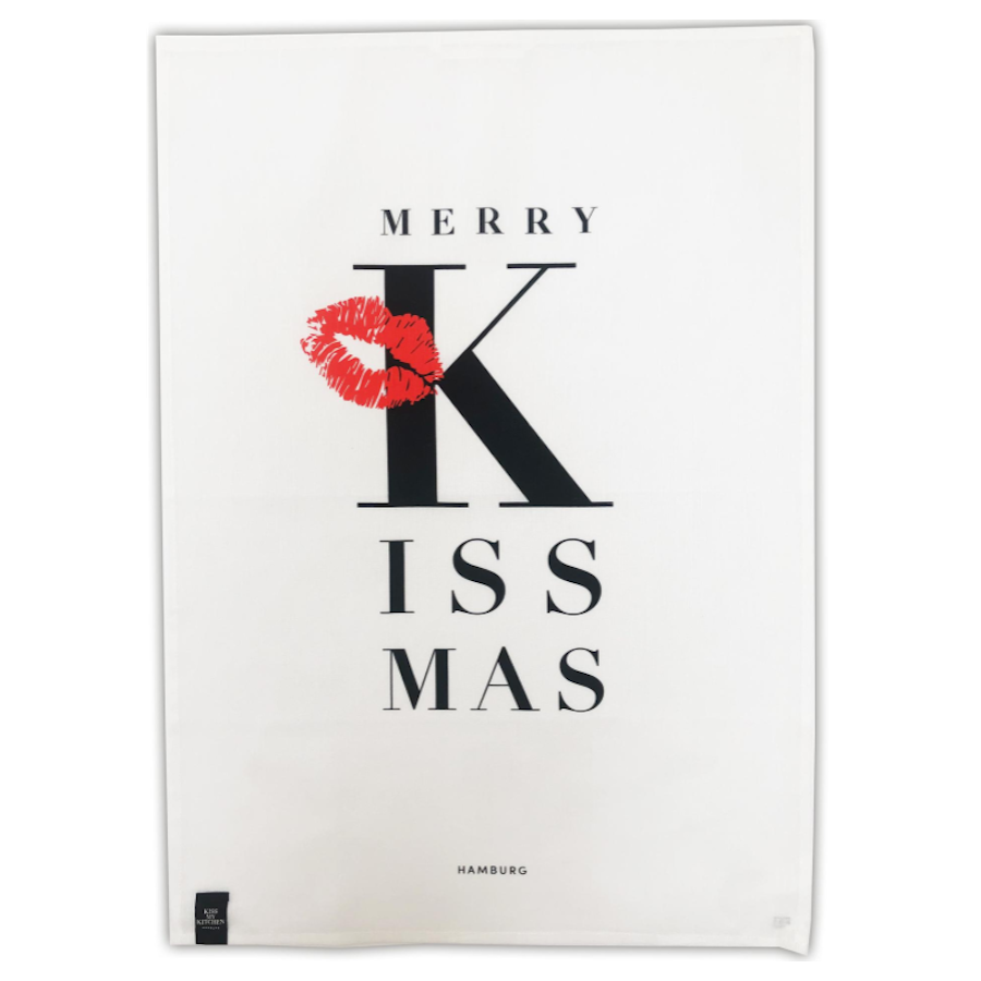 Kiss my kitchen Merry KISSmas white black red offen