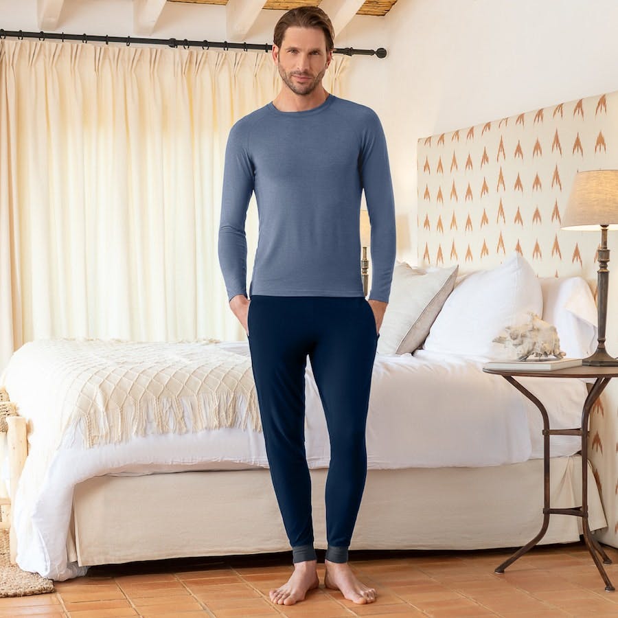 Dagsmejan Balance Temperaturregulierendes Shirt Herren Blue Melange Model